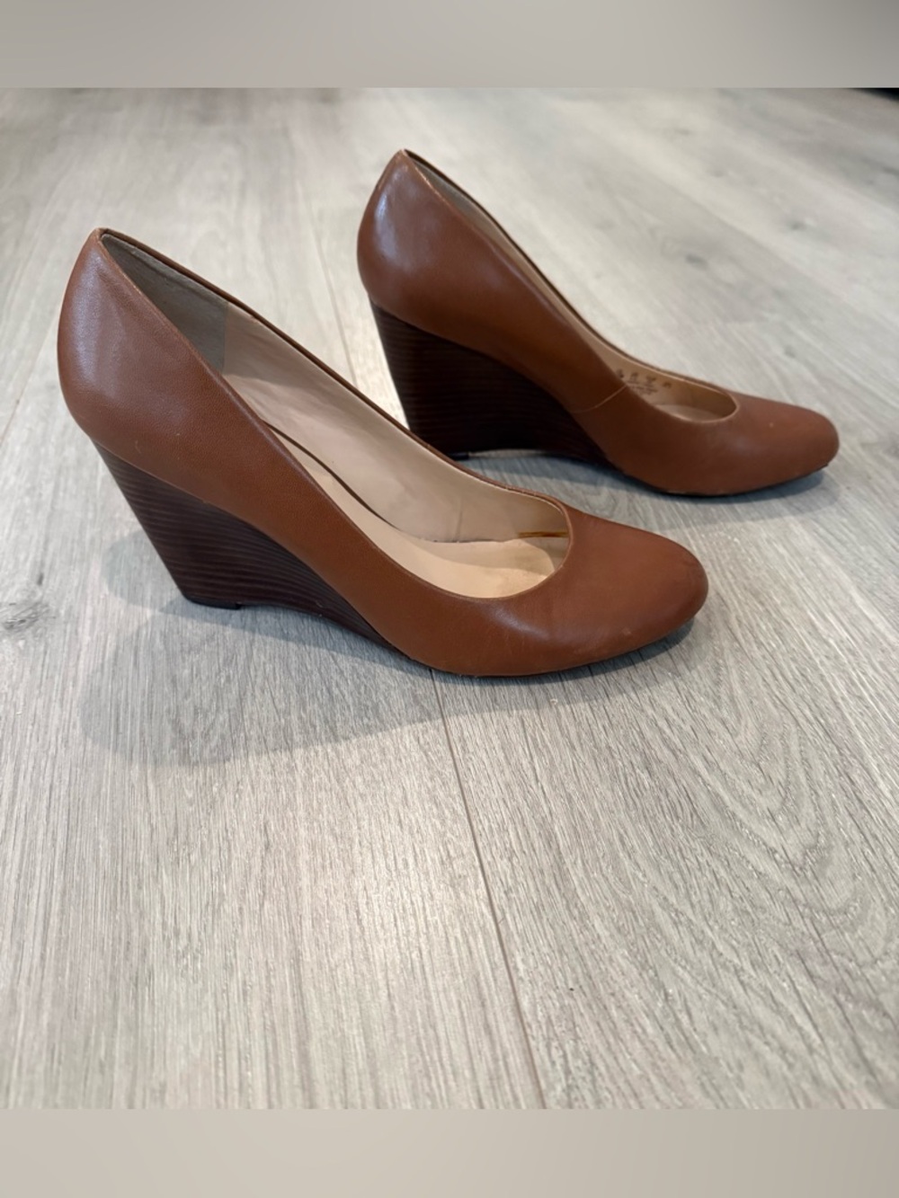 Franco Sarto Brown Wedge Pumps